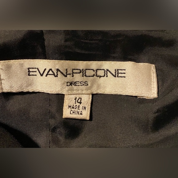 Evan Picone Black Cocktail Dress with Rhinestone Detailed Straps size 14 - Picture 10 of 10